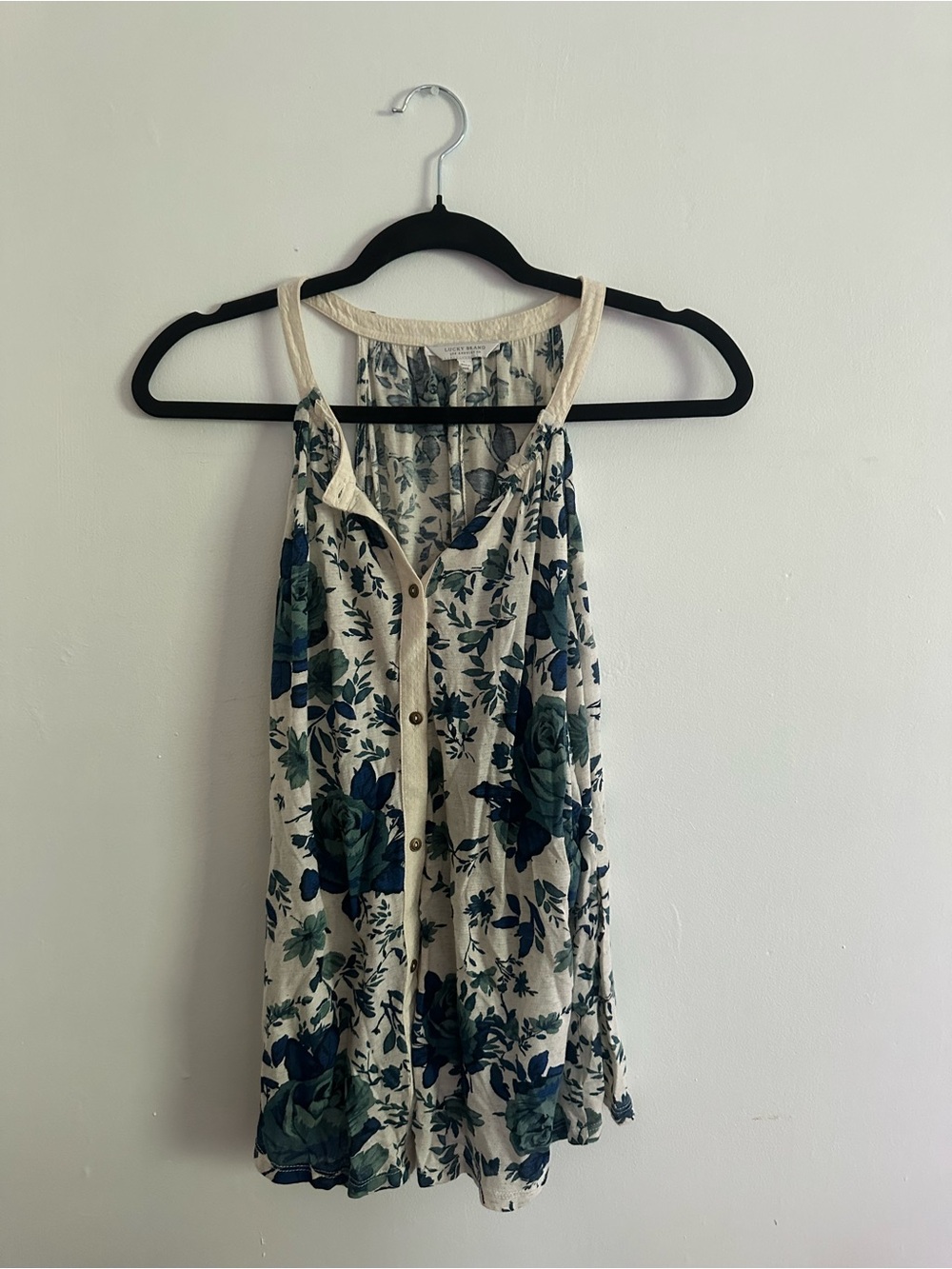 Floral Button-Front Tank